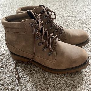 Tan Stylish Combat Boots